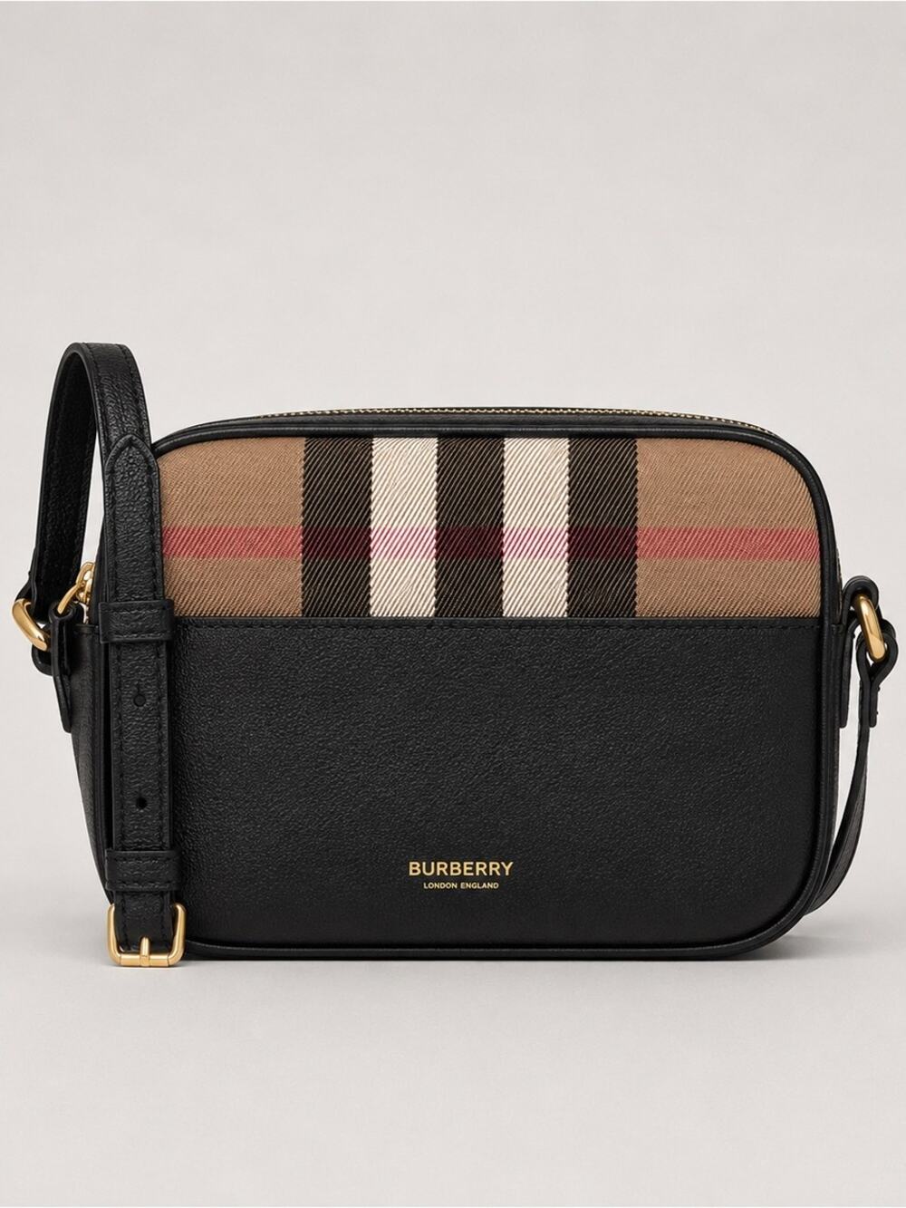 Burberry Black Vintage Check Camera Bag